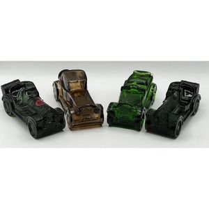 Vintage Collectible AVON Empty Glass Automobile Cologne Bottles - 4 Count